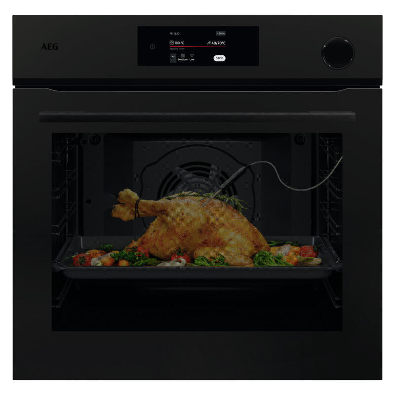 AEG 60cm Multifunction 22 Steam Oven - Matte Black