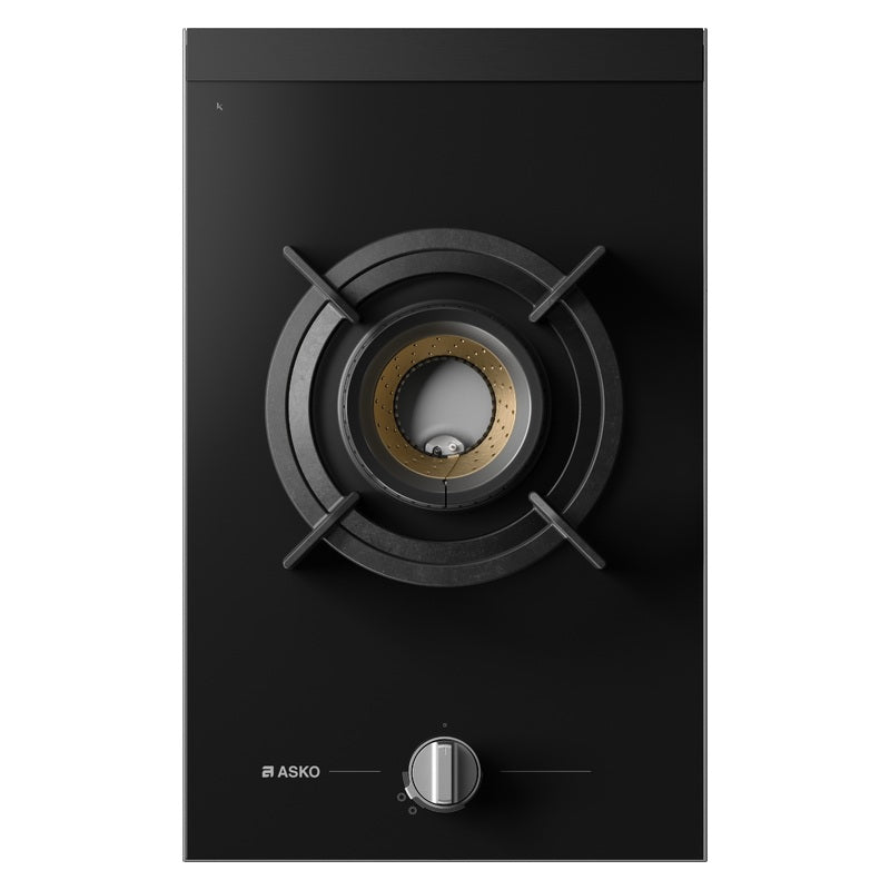 ASKO 33cm 1 Burner Glass Volcano Gas Cooktop - Black