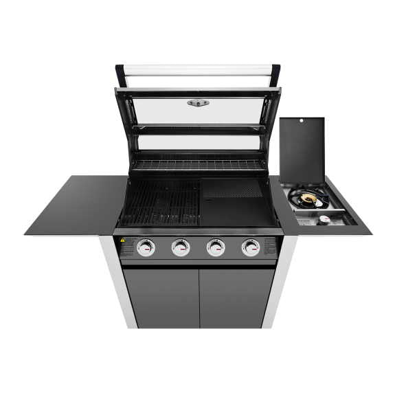 BeefEater 1600 Series Dark BBQ & Trolley with Side Burner - Powder Coated Graphite