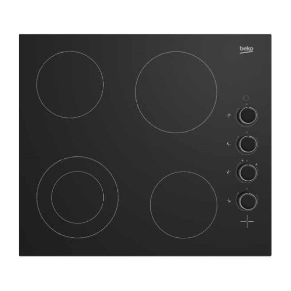 Beko 60cm 4 Zone Ceramic Cooktop - Black