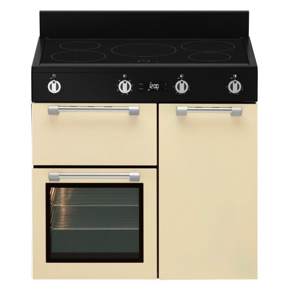 Beko 90cm Freestanding Cooker with Induction Cooktop - Creme
