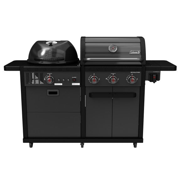Coleman Revolution Dual Fuel with Side Burners - Black Matte