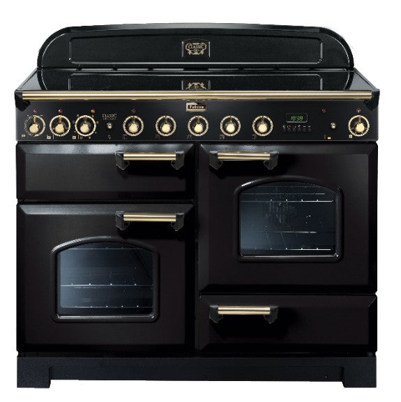 Falcon 110cm Classic Deluxe Induction Range Cooker - Black/Brass