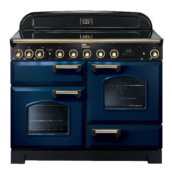 Falcon 110cm Classic Deluxe Induction Range Cooker - Royal Blue/Brass