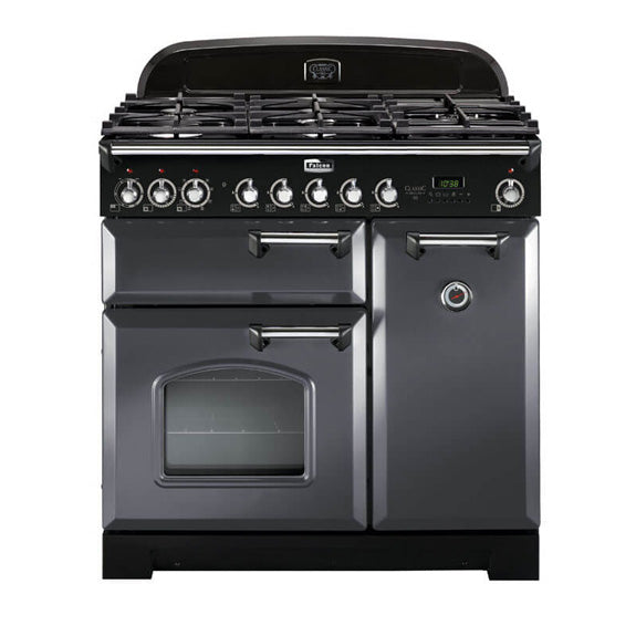 Falcon 90cm Classic Deluxe Dual Fuel Cooker - Slate/Chrome