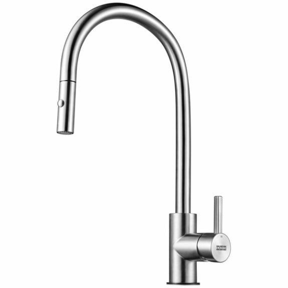 Franke Eos Neo Gooseneck Swivel Pull - Out Tap - Stainless Steel