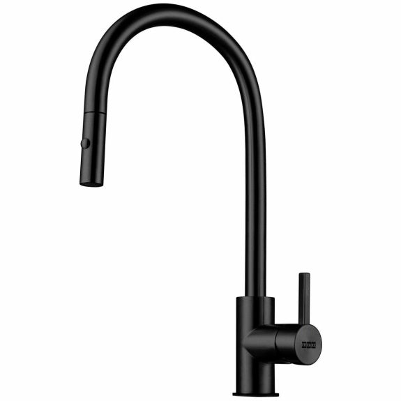 Franke Eos Neo Gooseneck Swivel Pull - Out Tap - Black