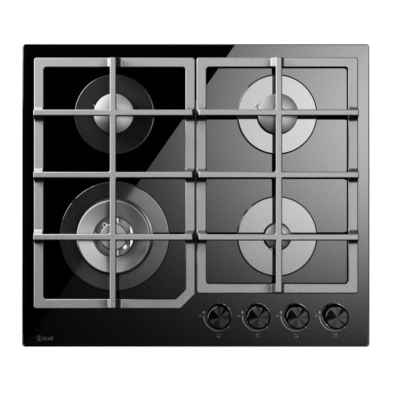 ILVE Professional 4 Burner Cooktop - Black Glass 60CM