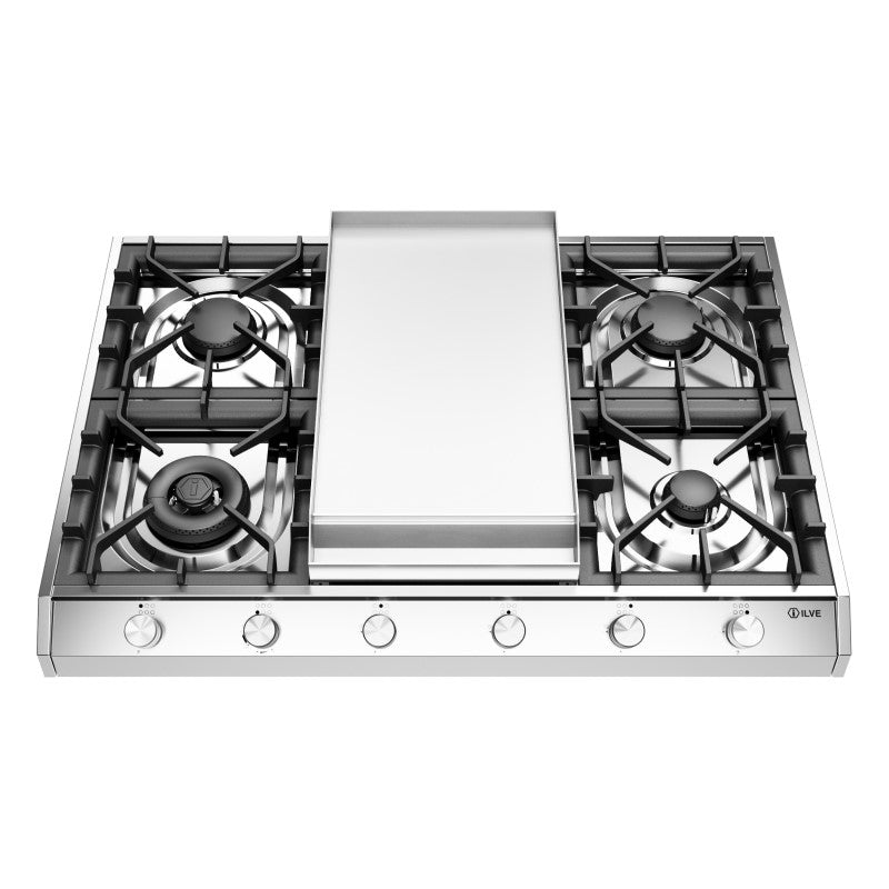 ILVE Professional 6 Burner Cooktop With Teppanyaki