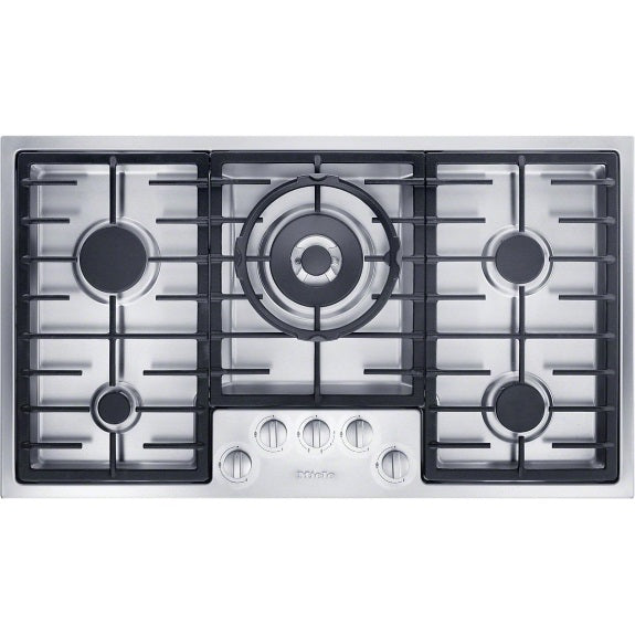 Miele 90cm 5 Burner Dual Wok Burner Gas Cooktop - Stainless Steel