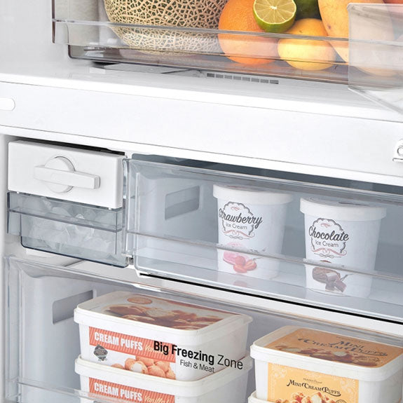LG 420L Bottom Mount Fridge Freezer - White