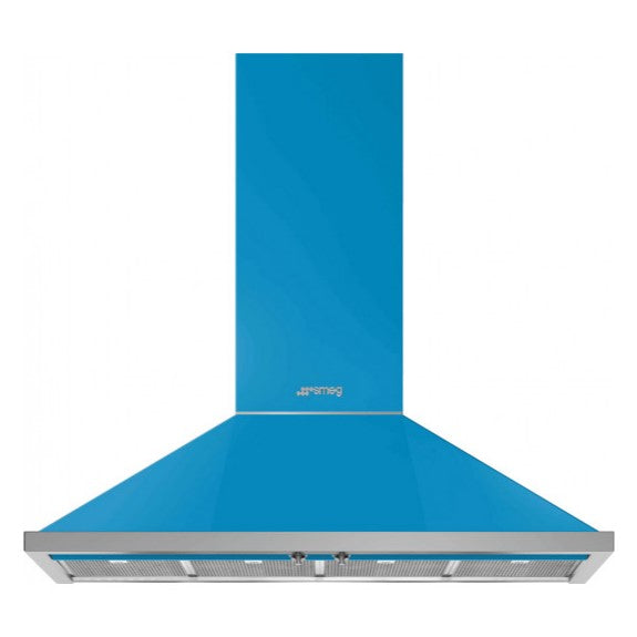 Smeg 120cm Portofino Wall Mount Rangehood - Blue