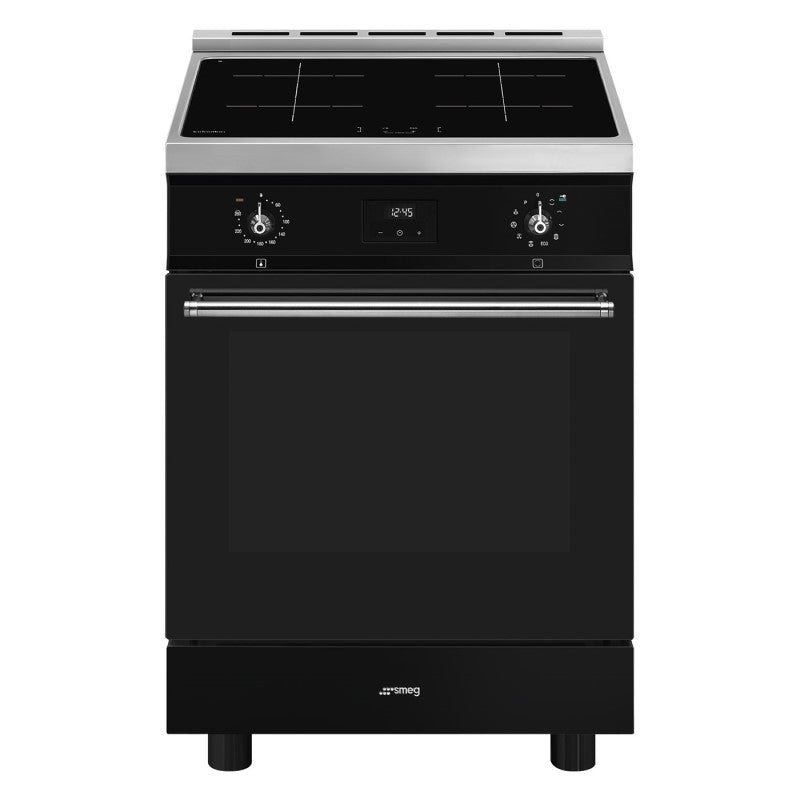 Smeg 60cm Classic Freestanding Cooker Induction Pyrolytic - Gloss Black