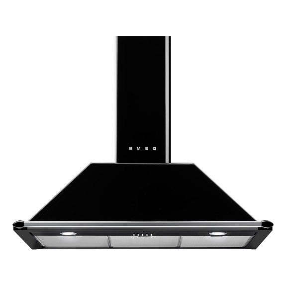 Smeg 90cm Victoria Canopy Rangehood - Black