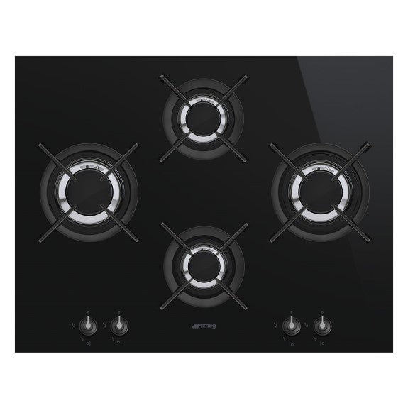 Smeg 65cm Linea Gas On Glass Cooktop - Black