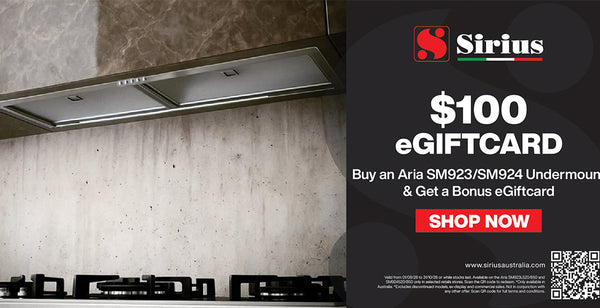 Bonus $100 eGiftcard with Sirius Aria Undermount Range