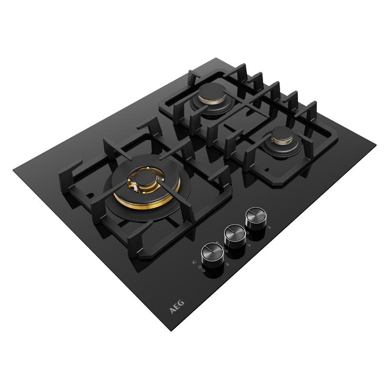 AEG 60cm 3 Burner Ceramic Glass Gas Cooktop