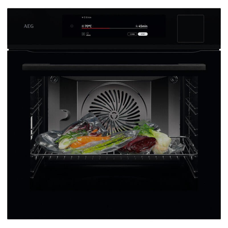 AEG 60cm Built-In Steam Oven - Black