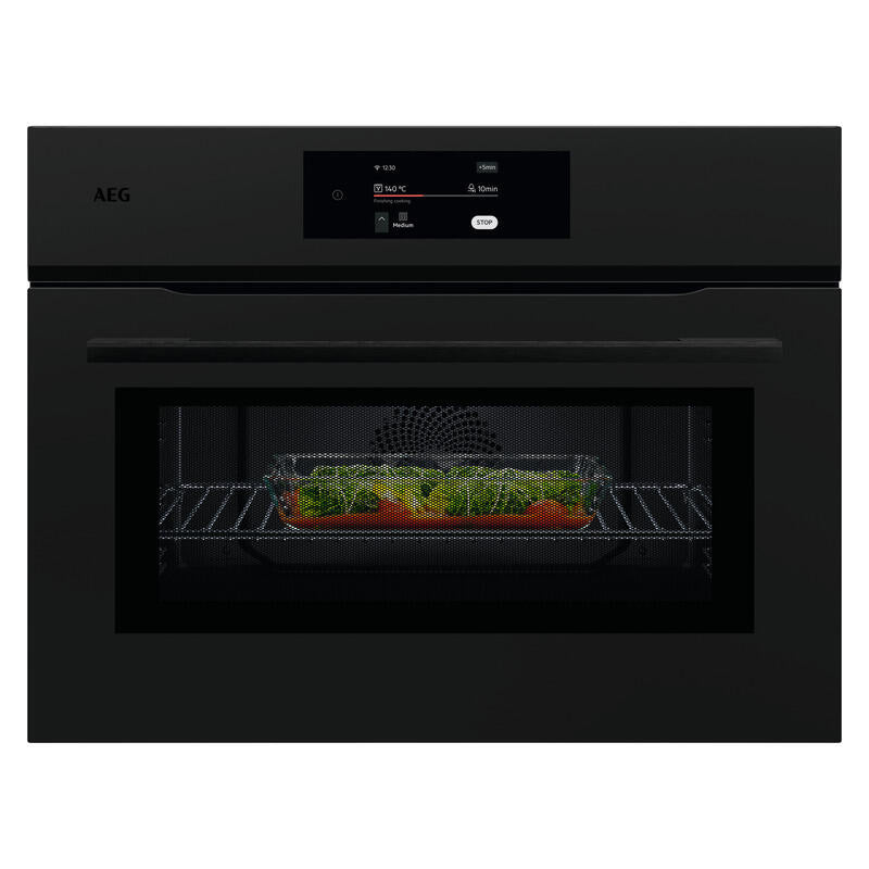 AEG 45cm Combi Quick Compact Oven - Matte Black