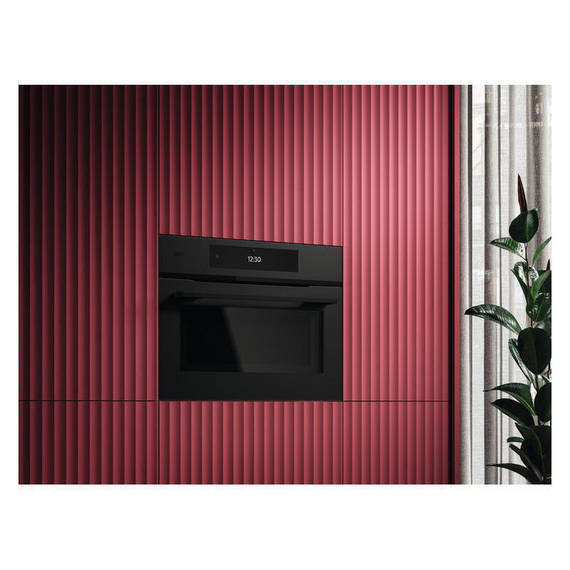 AEG 60cm Built-In Compact Oven - Matte Black