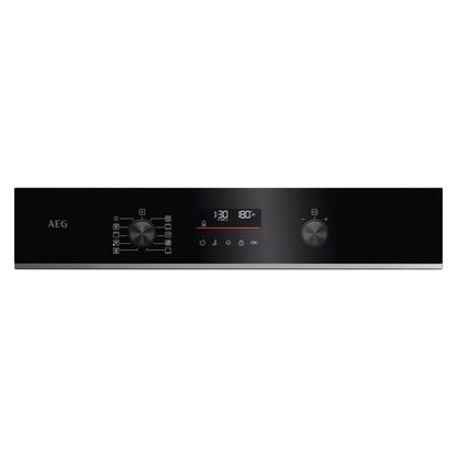 AEG 60cm Pyrolytic Oven with SteamBake (5000 Series) - Black w/ Stainless Steel Trim