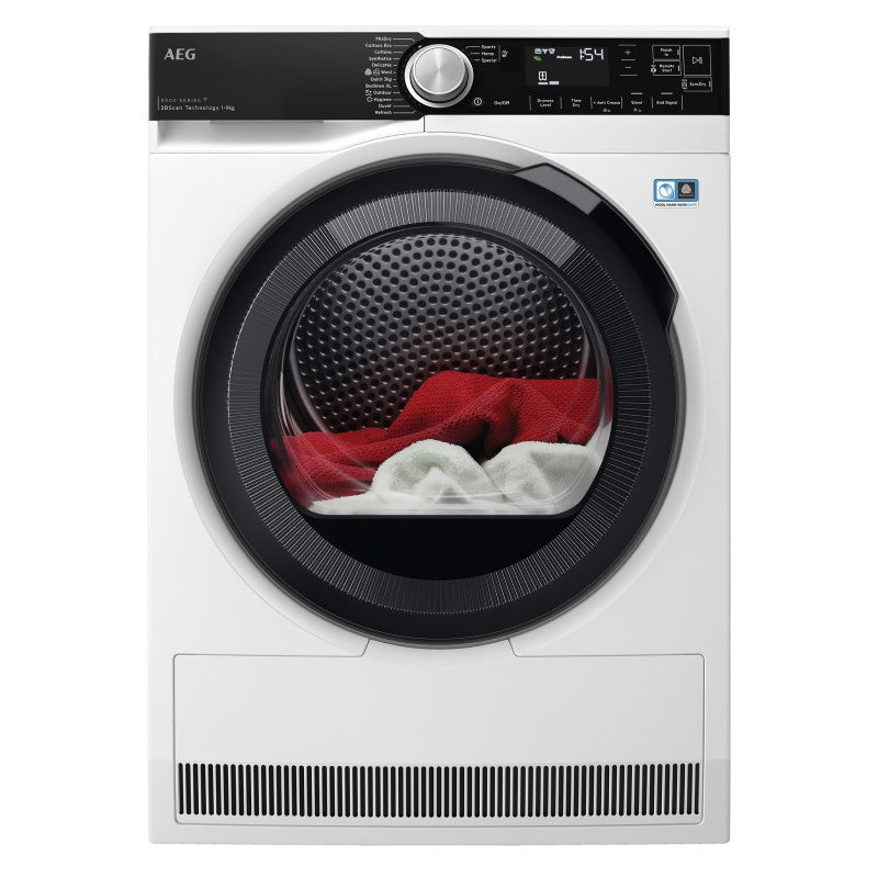 AEG 8000 Series 3D Scan 9kg Heat Pump Dryer - White