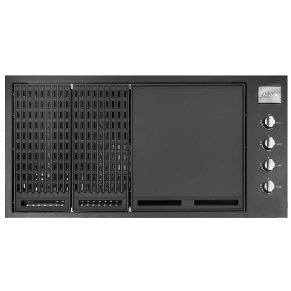 Artusi 4 Burner Built-In Gas BBQ - Matte Black