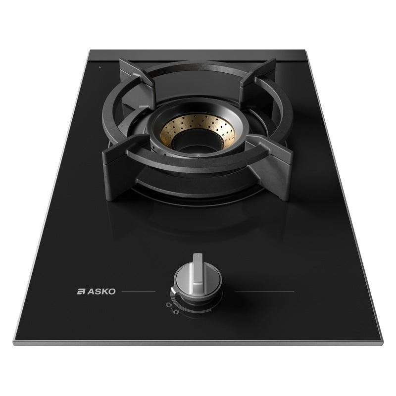 ASKO 33cm 1 Burner Glass Volcano Gas Cooktop - Black