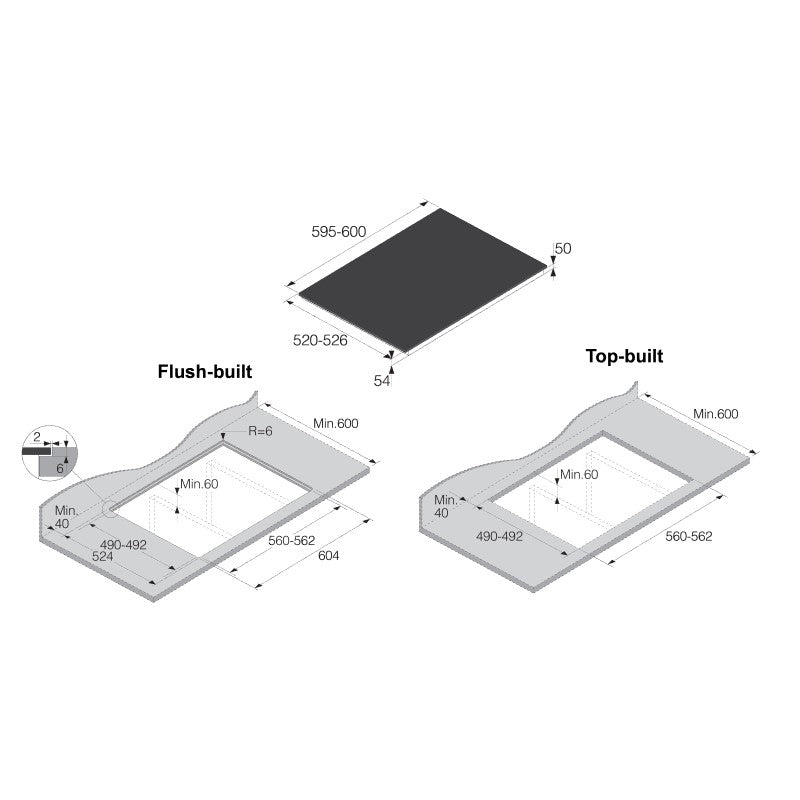Asko 60cm 3 Zone Bridge Induction Cooktop - Black