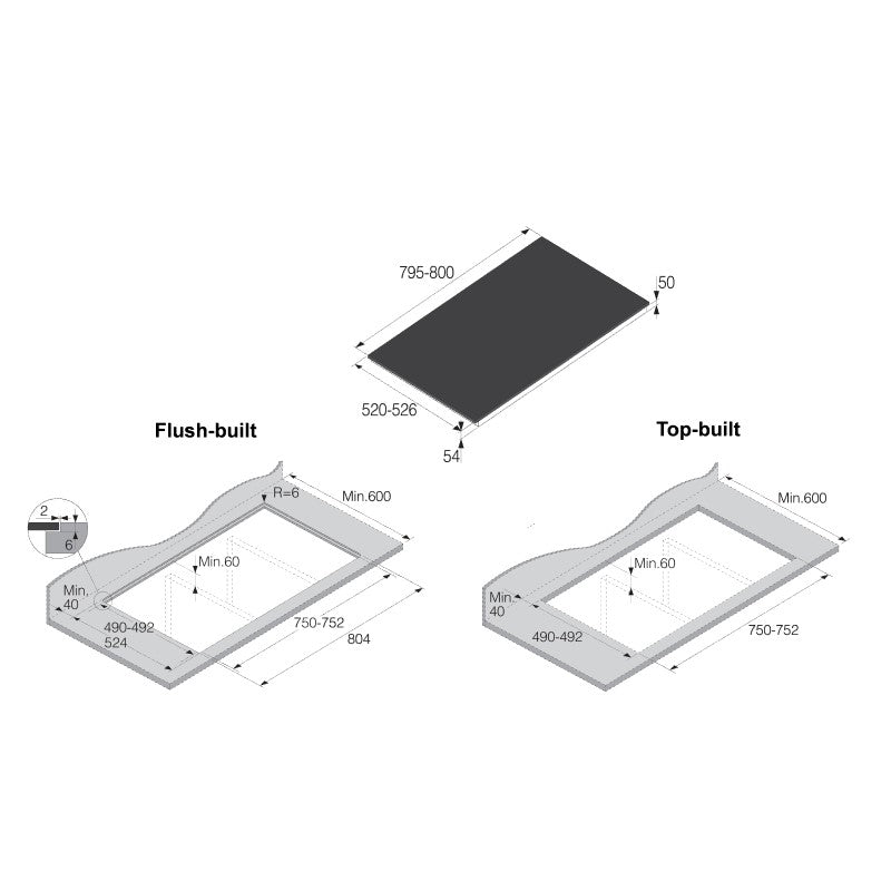 Asko 80cm 4 Zone Bridge Induction Cooktop - Black