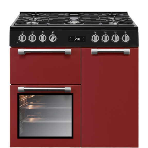 Beko 90cm Dual Fuel Freestanding Cooker - Burgundy