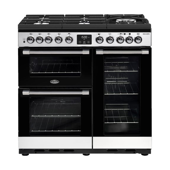 Belling 90cm CookCentre Gas Through Glass Oven - Stainless Steel