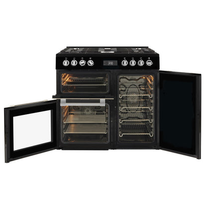 Beko 90cm Dual Fuel Freestanding Cooker - Black