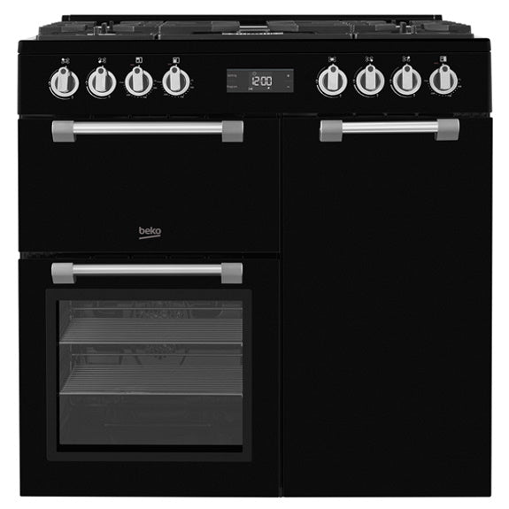 Beko 90cm Dual Fuel Freestanding Cooker - Black