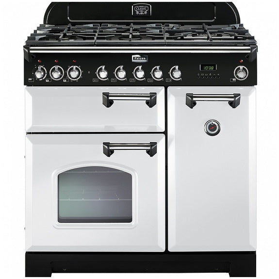 Falcon 90cm Classic Deluxe Dual Fuel Cooker - Chrome