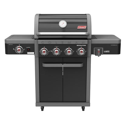 Coleman Revolution 4 Burner BBQ with Side Burner - Black Gloss