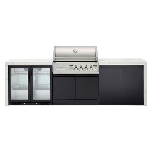 Crossray Premium 4B Outdoor Kitchens with 2 Door Fridge - White