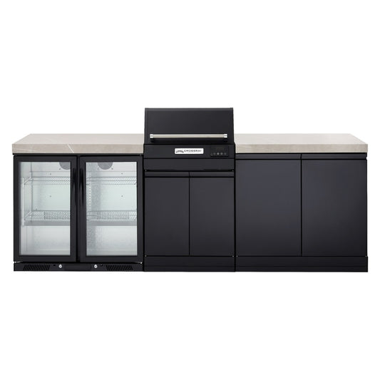 Crossray eXtreme Electric Outdoor Kitchen with 2 Door Fridge - Grey