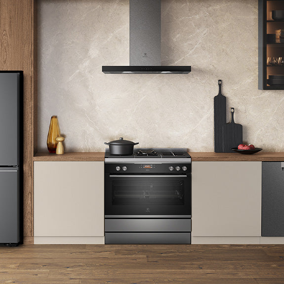 Electrolux 90cm Pyrolytic Dual Fuel Freestanding Cooker - Dark Stainless Steel