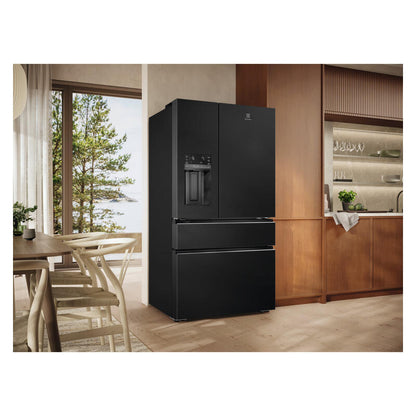 Electrolux 609L French Door Fridge Freezer with Ice & Water Dispenser - Matte Black (UltimateTaste 900)