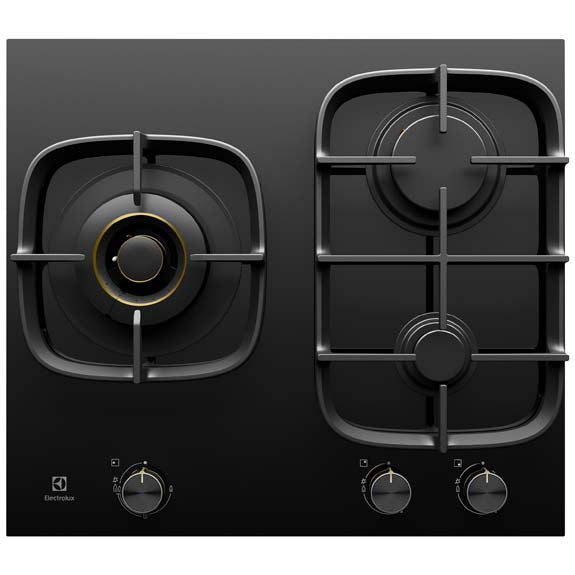 Electrolux 60cm UltimateTaste 900 3 Burner Gas Cooktop - Black