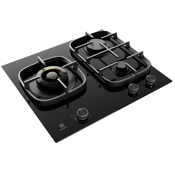 Electrolux 60cm UltimateTaste 900 3 Burner Gas Cooktop - Black