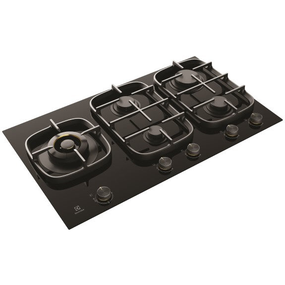 Electrolux 90cm UltimateHome 900 Gas Cooktop - Black Glass