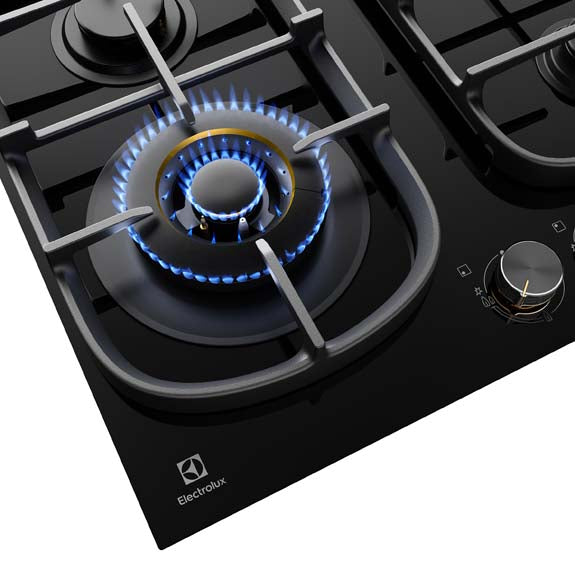 Electrolux 60cm UltimateTaste 500 Gas Cooktop - Black Glass