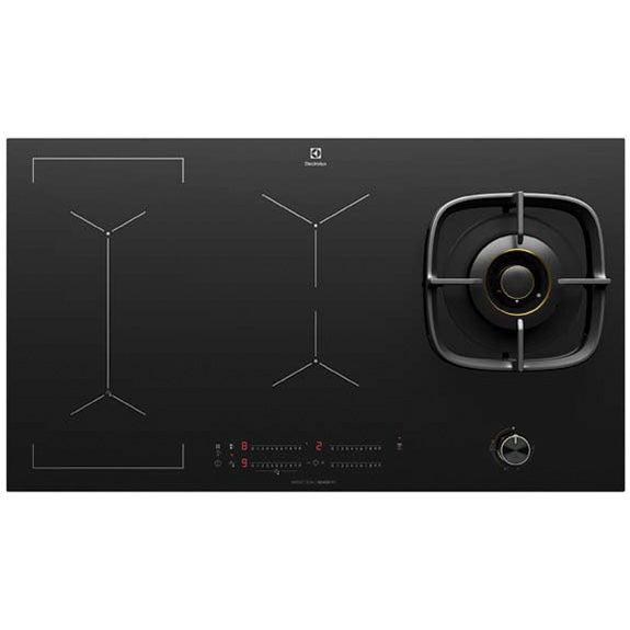 Electrolux 90cm UltimateTaste 900 Induction Cooktop with Gas Hob - Black