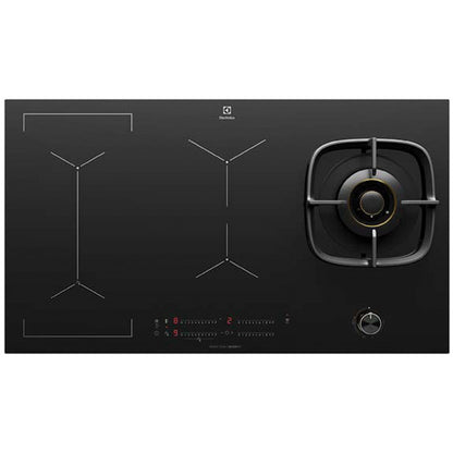 Electrolux 90cm UltimateTaste 900 Induction Cooktop with Gas Hob - Black