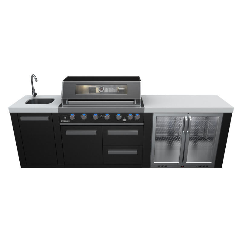 Everdure Oasis Outdoor Kitchen 6 Burner Sink and Beverage Cooler