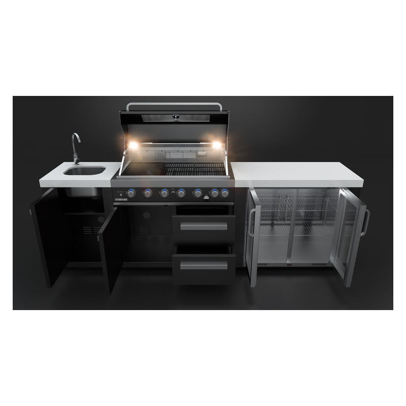 Everdure Oasis Outdoor Kitchen 6 Burner Sink and Beverage Cooler