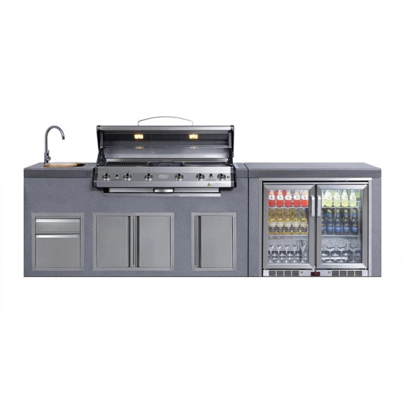 Everdue 6 Burner BBQ Island Module w/Cooler Module