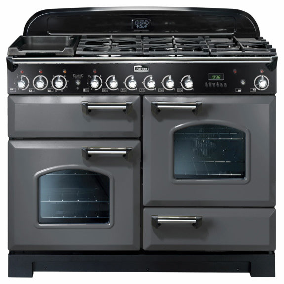 Falcon 110cm Classic Deluxe Dual Fuel Cooker - Slate/Chrome